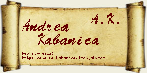 Andrea Kabanica vizit kartica